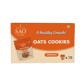 SAO Foods Oats Cookies Granola – 10.6 oz | Pack of 10 Small Packs | Healthy Oats Cookies