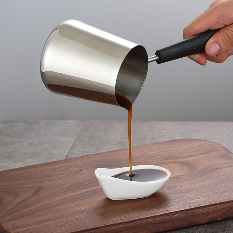 Coffee Milk Frothing Pitcher Cup 304 Stainless Steel Long Handle