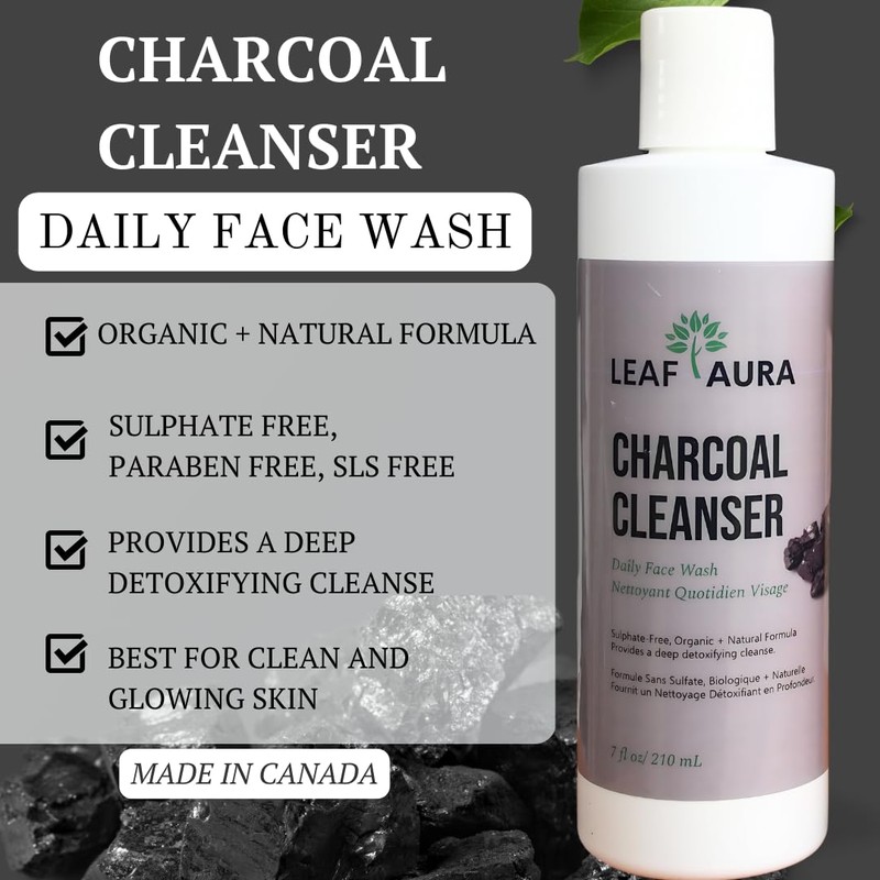 Charcoal Cleanser - Daily Face Wash, Sulphate-Free, Provides Deep Detoxifying