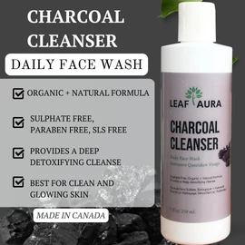 Charcoal Cleanser - Daily Face Wash, Sulphate-Free, Provides Deep Detoxifying Cleanse, Made In Canada, 210ml