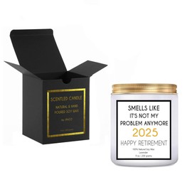 2025 Retirement Celebration Soy Wax Candle - Smells Like its Not My Problem Anymore - 9 oz Soywax with Lavender Scented Oil - Funny Retired Gifts for Men & Women, Coworkers, & More