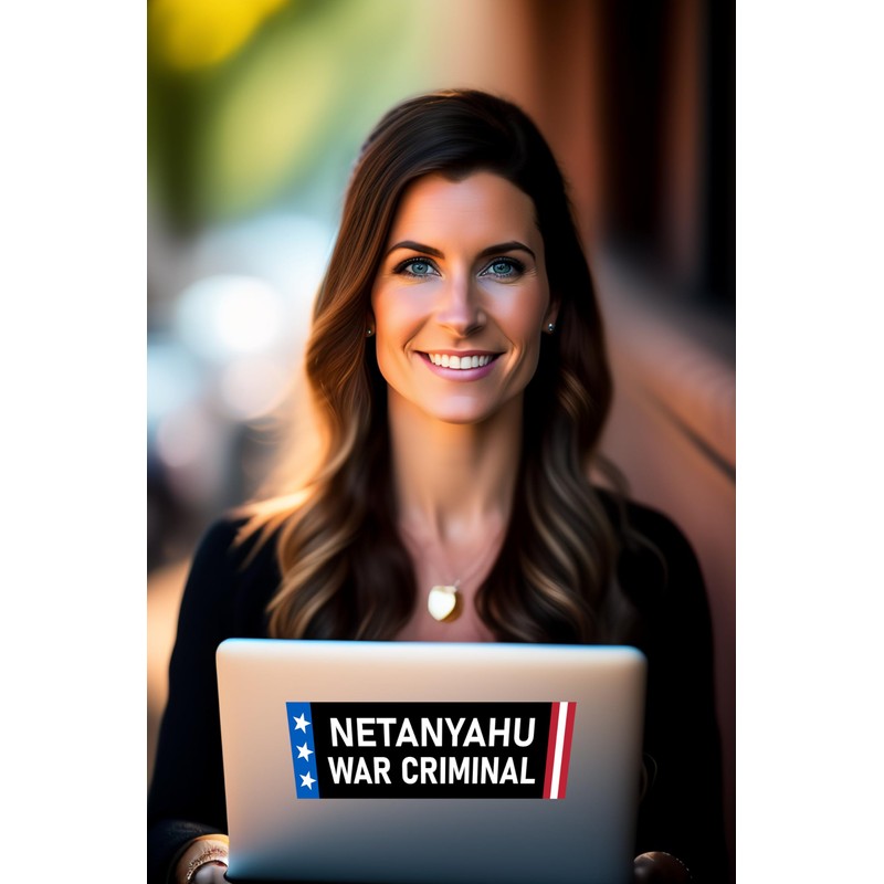 Netanyahu War Criminal Sticker 3x9 Anti Israel Prime Minister Benjamin