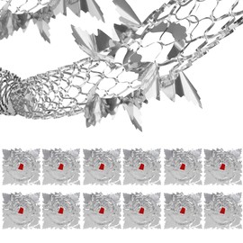12 Pcs Silver Christmas Swirl Hanging Ceiling Garlands,Foil Garland Festive Hanging Decorations,Festive Hanging Decor,Christmas Swirl Ceiling Garlands Xmas Ceiling Garlands for Xmas New Year Party