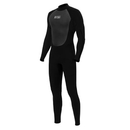 KMT Wetsuit for Men, Mens 3/2mm Wetsuits Full Ultraflex Wet Suits Back Zip Keep Warm in Cold Water High-Elasticity CR, Black xx-Large