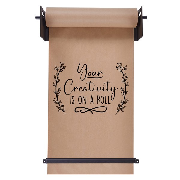 Jumbl 18” Wall Mounted Kraft Paper Dispenser | Hanging Paper Roll with Cutter for Kitchen, DIY Room, Office, Business, & More | Great for to-Do Lists, Menus, Grocery Lists, & Art Projects