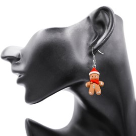 Gingerbread Man Santa Claus Christmas Dangle Earrings Girls Earrings Womens Christmas Jewellery Christmas Party Secret Santa Present