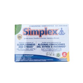 Simplex Homeopathic For Sleeplessness & Stress ~ 60 Tablets ~Sealed Exp Dec 2026