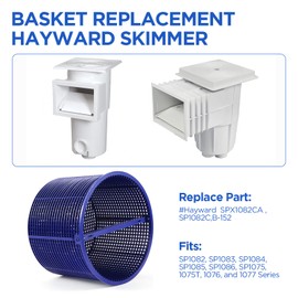 Tooetoy Pool Skimmer Basket Compatible with Hayward Automatic Skimmers SPX1082CA & Aladdin B-152, Fit Models SP1082 SP1083 SP1084 1085 1086 SP1075 1075T, 7"-Remove Leaves and Debris,No Weighted