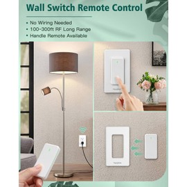 HAPYTHDA Remote Control Outlet,Buckle Design Removable Wireless Wall Mounted Light Switch,Wireless Light Switch with 300 ft 15A 1500W,No Wiring Electrical Remote Outlet for Appliance