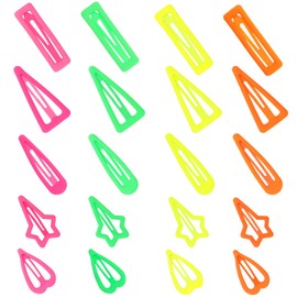 Neon Accessories Snap Hair Clips for Women Girls 20Pcs 5 Styles