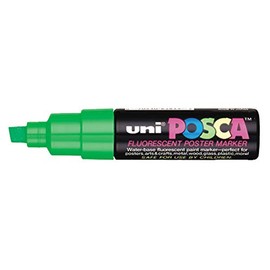 SSWBasics 1/4" Tip Water Based Paint Marker - Fluorescent Green- car Markers for Dealership and Retail Use - Car Window Markers for Cars - Durable Windshield Markers Ideal for Advertising and Display