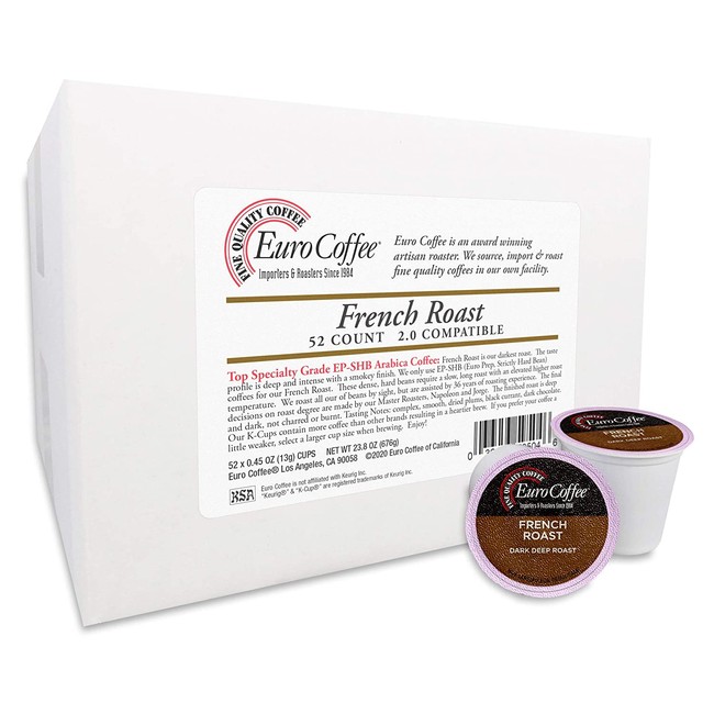 Euro Coffee Single-Serve K-Cup Keurig 2.0 Compatible (French Roast, 52 Count)