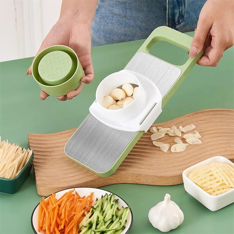 2 Pack Stainless-Steel Mandoline Slicer for Kitchen, 6-in-1 Vegetable Cutter,