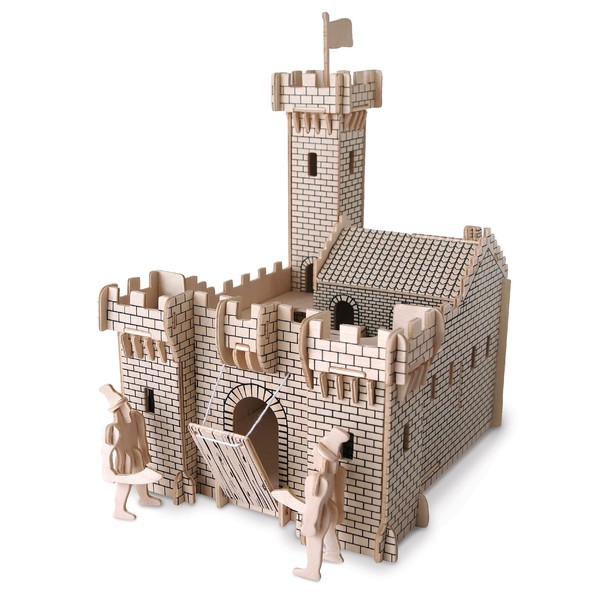 Puzzled 3D Puzzle Fortress Set Wood Craft Construction Model Kit