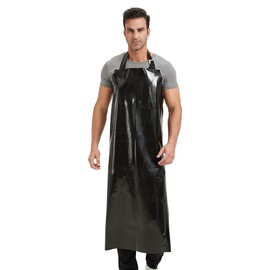 Nanxson CF3148 Unisex Apron TPU Odourless Environmentally Friendly Waterproof Adjustable Neck Shoulder Lightweight Work Apron, black