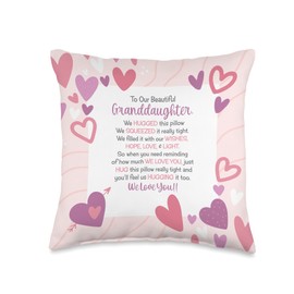 granddaughter gift from grandparents purple and pink papa Throw Pillow