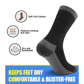 RUIXUE Warm Wool Socks, Wool Hiking Socks for Men & Women Cozy Cushioned Crew Boot Socks Thermal Winter Socks 3 Pairs