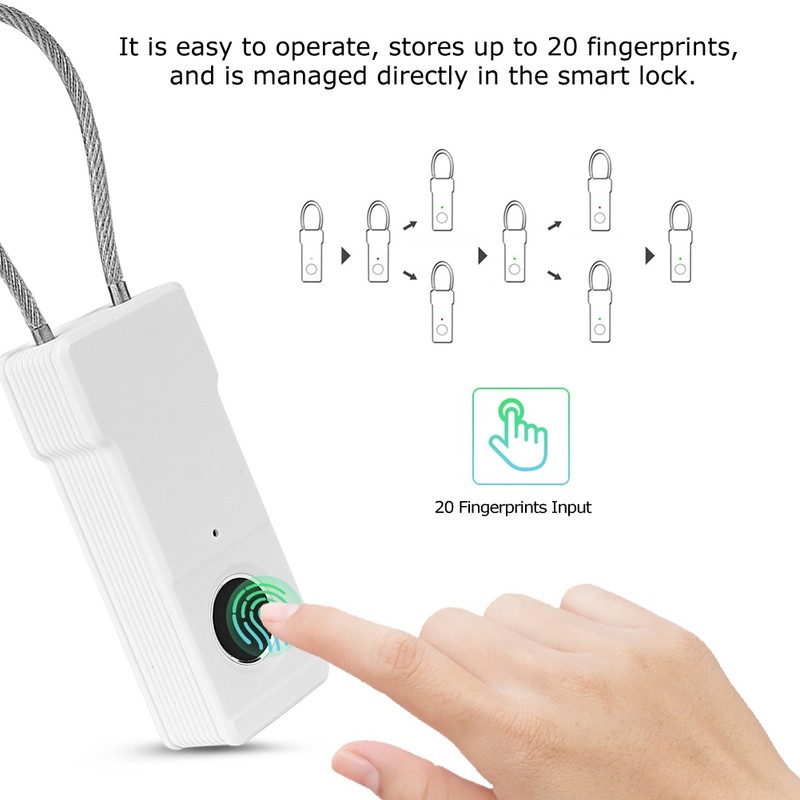 Portable Mini Smart Fingerprint Padlock Keyless Lock for Wardrobe Cabinet