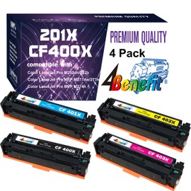 Dell 4Bennefit Compatible Toner Cartridge Replacement for CF400X CF401X CF402X CF403X for Used in Color Laserjet Pro M277dw M252dw M252n M277n M277c6 Printer