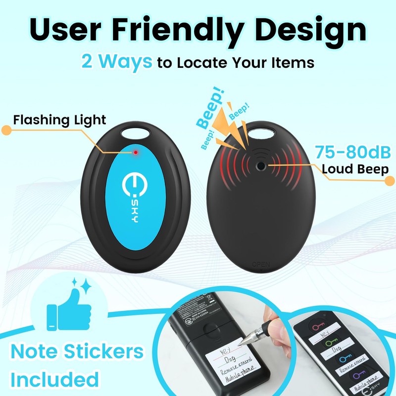 Esky Key Finder Locator with Sound, 80dB Item Trackers with