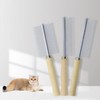 PET Grooming Comb Metal Double And Single Row Wooden Handle