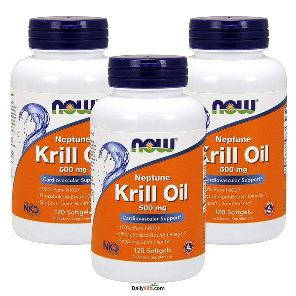 NOW Foods Neptune Krill Oil 500 mg Softgels - 120 ct - 3 pk