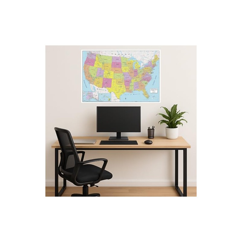 MapSherpa: United States Wall Map - Large - 48 x