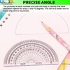 LRMYS 180 Degrees Clear Protractor, Transparent Plastic Semicircle Angle Measurement
