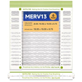 20x20x1 AC Furnace Air Filter MERV 13 Comparable with HVAC Air Condition cabin Vent Fan 19.75"x19.75"x0.75" 6 Packs