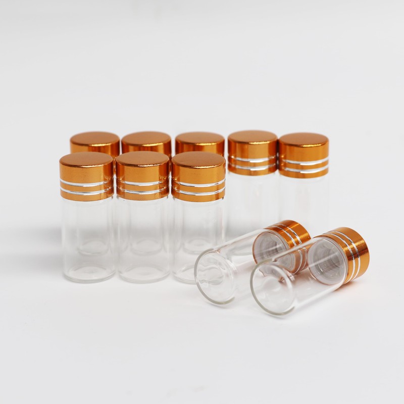 Luo House 10pcs 16x35mm Tiny Mini Small Clear Bottles Glass