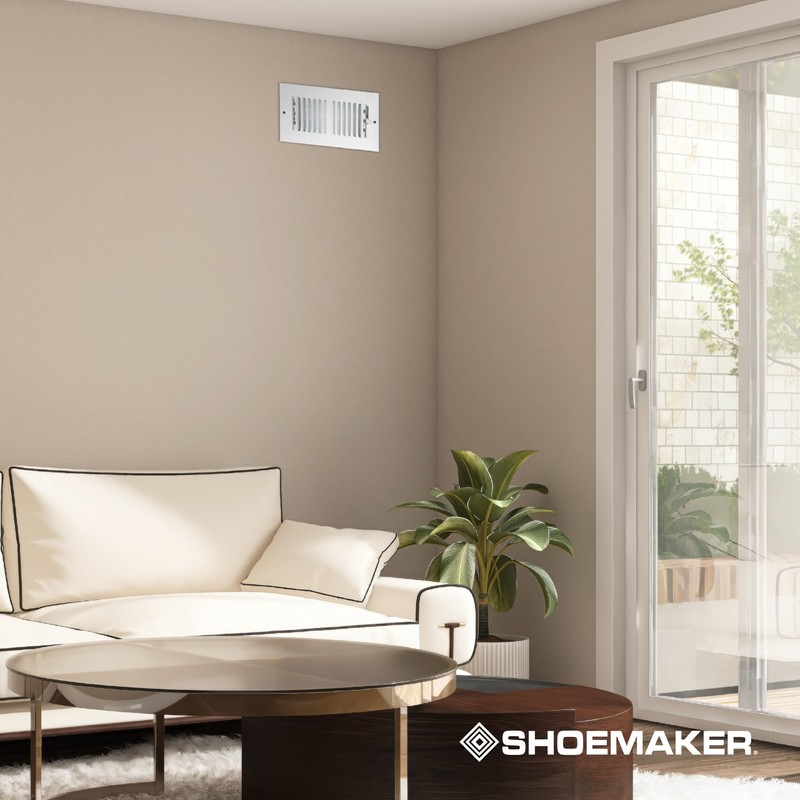 Shoemaker Manufacturing, Soft White, 10x4, Premium Sidewall or Ceiling Register,