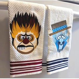 Miser Brothers Christmas Towel 13.8 * 29.5in,Heat Miser Ornament,Ultra Soft and Highly Absorbent 600GSM Towels,Microfiber Thick Soft Towel for Bathroom, Gym, Shower, Hotel, and Spa (Heat Miser)