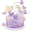 Feawiai 22pzs Decoración Pastel De Mariposa Letrero Feliz Cumpleaño