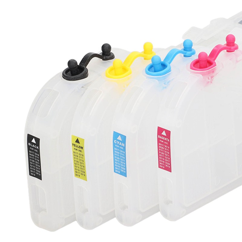 4Pcs Ink Cartridge Set Lengthen Refill Inkjet Printer Replacement Magenta