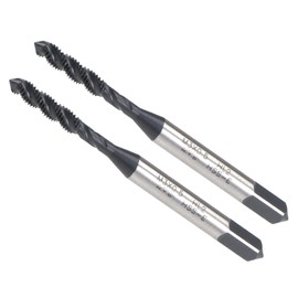 CoCud M3X0.5 Spiral Flute Tap Size Nitride Coated HSS Cutting Tool - (Applications: for Machining Holes and Sticky Materials) - Pack of 2