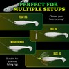 LUCKYFISHING Paddle Tail Swimbaits 16 PCS Fishing Lures Soft Plastic