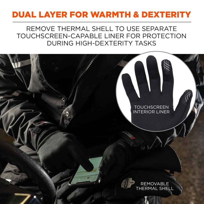 Ergodyne ProFlex 825WP Winter Work Gloves with Removeable Waterproof Shell