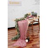 Pack of 2 Cheesecloth Table Runner, Dusty Rose, 90 x