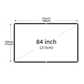 72 Inch Projector Screens Portable Fast Fold High-Density White Less Creases  4K HD 16 9  Projector Screen  for Homescreen size: 84 inch, display ratio: 16:9