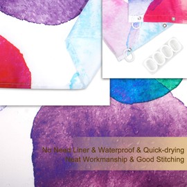 RosieLily Watercolor Polka dot Circles Shower Curtain, Kids Shower Curtain Set with 12 Hooks, Waterproof Washable Decor Bathroom Shower Curtain, 72 x 78 inches, Purple and Orange and Blue