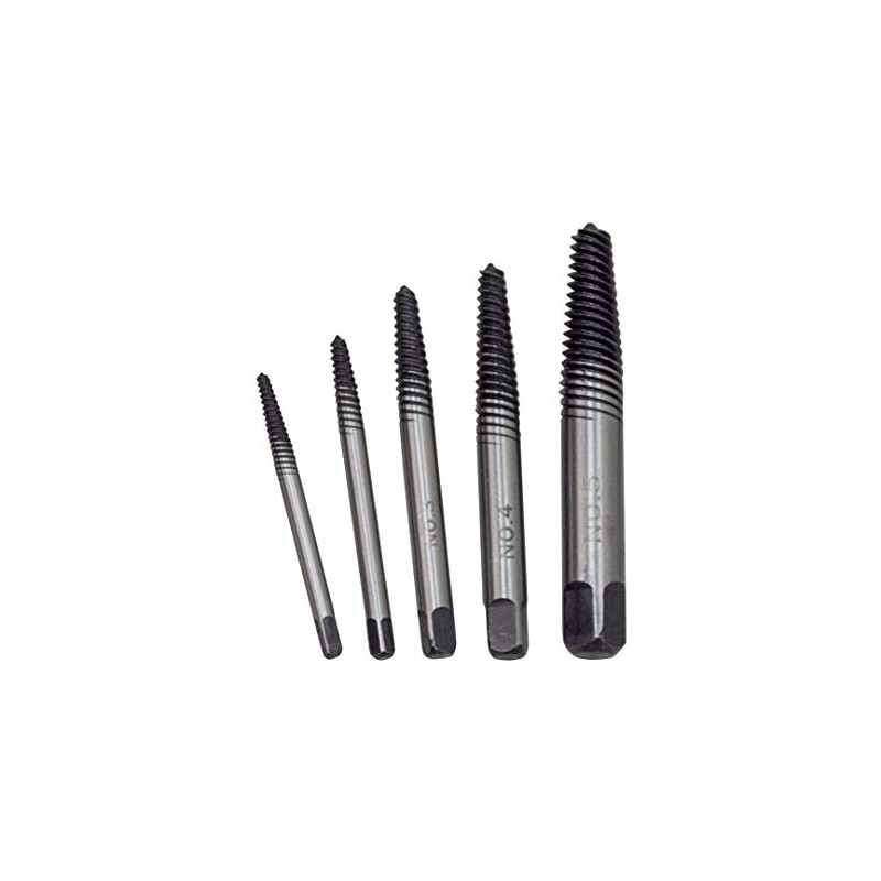OEMTOOLS 336SE5C 5 Piece Screw Extractor Set, Removes Broken Studs,