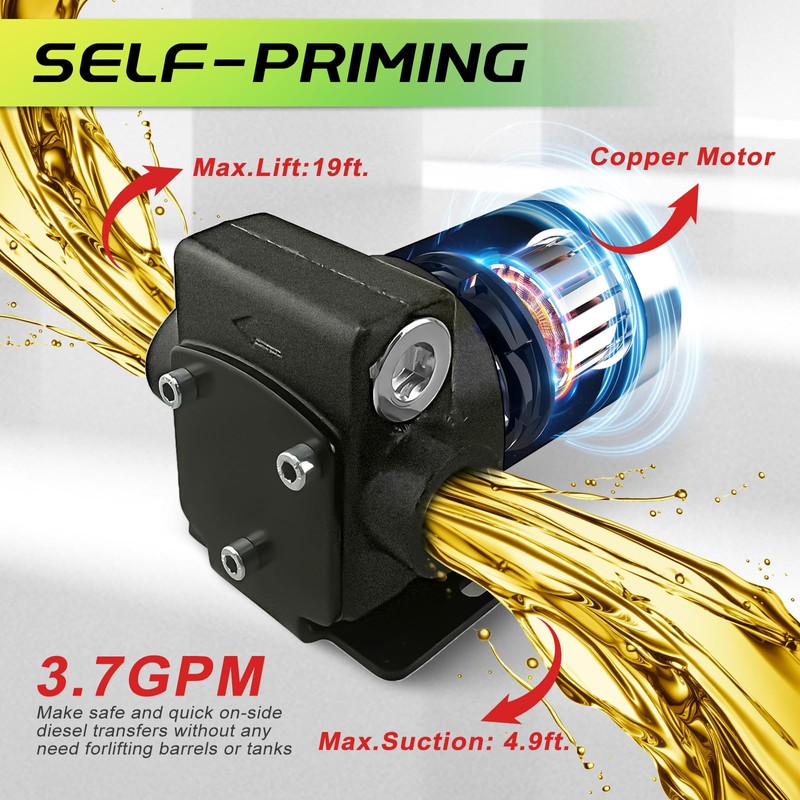 110V Automatic Gasoline Fuel Transfer Pump with Forward and Reverse