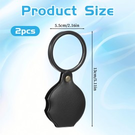 Small Magnifying Glass - 20X Pocket Magnifier Portable Pocket Mini Magnifying Glass Rotating Folding with Protective PU Leather Sheath Pockets Magnifier for Seniors Reading, Jewelry or Exploring