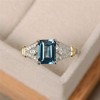 Metmejiao Vintage Women Aquamarine Gemstone 14k White Gold Filled Wedding