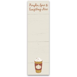 PBK Magnetic Paper Notepad Memo Pad"Pumpkin Spice & Everything Nice" Refrigerator Fridge Fall Seasonal to Do List Grocery Shopping Reminders 60 Pgs Sticky Back Multicolored 2.75 x 9.5 Inch, 1/pkg