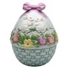 StealStreet SS-CG-10279 7.38" Ceramic Egg Shaped Cookie Jar with Flowers