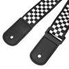 Bnineteenteam Ukulele Strap, Black and White Check Pattern, Adjustable Guitar