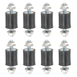 PATIKIL M5 15x15mm Rubber Isolator Mounts, 8 Pcs Rubber Studs Shock Absorber Anti-Vibration Isolation Damping Mounts with Lock Nuts for Motor, Air Compressor, Engines (35mm Height)