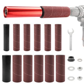 SI FANG Spindle Sander Adaptor Kit Drum Sander for Drill, Handheld Rubber Sanding Drums and Sleeves, Drill Sanding Attachment with Universal Hex Shank, for Woodworking Metal Polishing