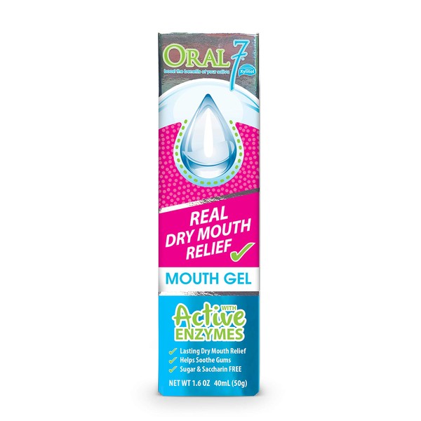 Oral7 - Dry Mouth Moisturizing Mouth Gel Containing Enzymes, Soothes and Protects Gums, Lasting Dry Mouth Relief, Promotes Gum Health and Fresh Breath, Oral Care and Dry Mouth Products 1.6oz 2 Pack